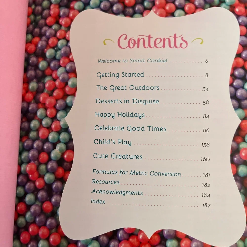 Smart Cookie Cookbook - Pink Cover with Colorful Cupcake Art